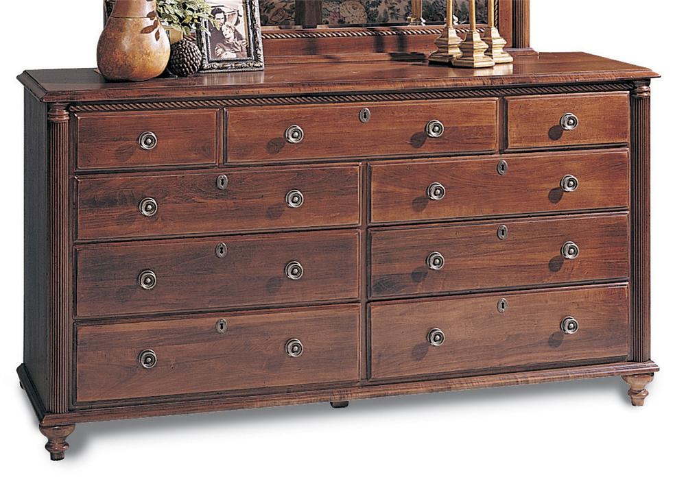 Durham Saville Row Traditional Solid Wood Triple Dresser with Turned